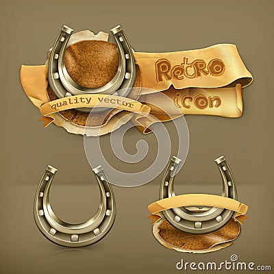 Lucky horseshoes icons Vector Illustration