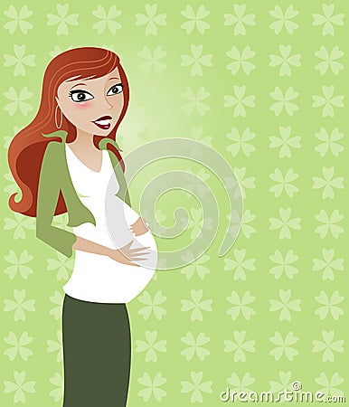 Lucky Mom-To-Be Vector Illustration