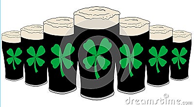 Lucky pint of beer Cartoon Illustration