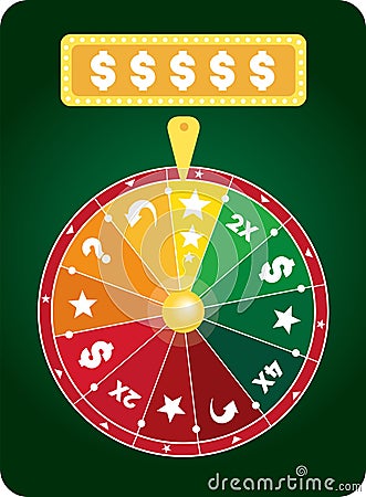 Lucky prize wheel flat illustration vector Vector Illustration