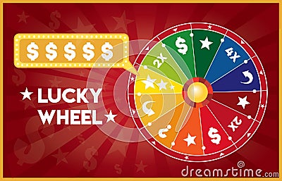 Lucky prize wheel flat illustration vector Vector Illustration