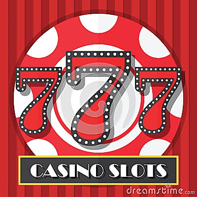 Lucky Seven Casino Slot Machine Background, Icon Vector Illustration