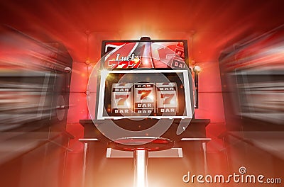 Lucky Slot Machine Winner Stock Photo