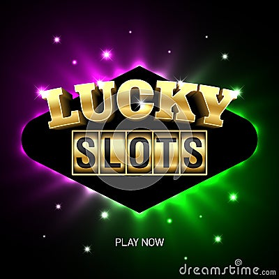 Lucky Slots casino banner Vector Illustration