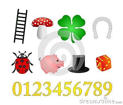 Lucky symbols isolated Stock Photo