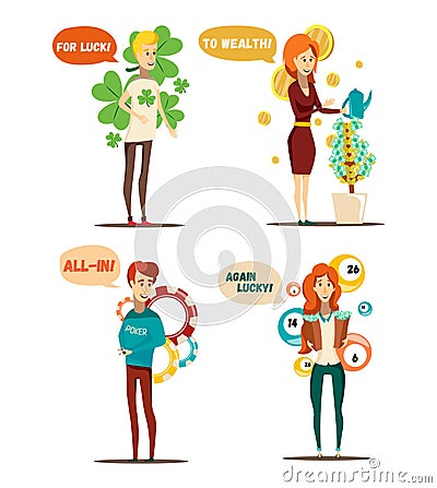 Lucky Thought Bubbles Collection Vector Illustration