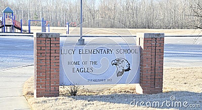 Lucy Elementary School Sign, Millington, TN Editorial Stock Photo