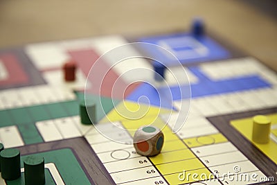 Ludo board wooden Stock Photo