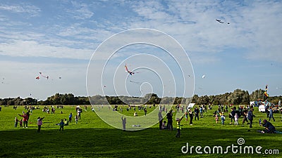 Luenen, Kite Festival in Luenenor Drachenfest LÃ¼nen.All day flying different kites to music and moderation Editorial Stock Photo