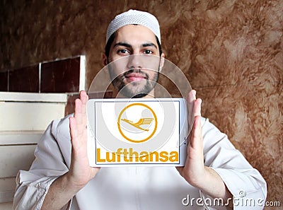 Lufthansa airlines logo Editorial Stock Photo