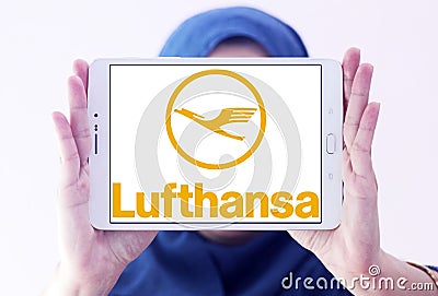 Lufthansa airlines logo Editorial Stock Photo