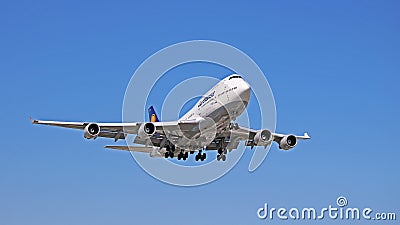 D-ABVW Lufthansa Boeing 747-400 On Final Approach Editorial Stock Photo