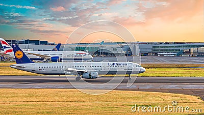 Lufthansa and British Airways at Heathrow Editorial Stock Photo