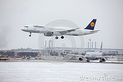 Lufthansa A321-100 D-AIRM took off from Munchen Airport Editorial Stock Photo