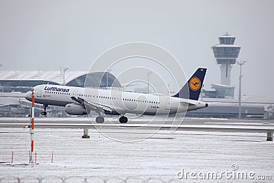 Lufthansa A321-100 D-AIRX took off from Munchen Airport Editorial Stock Photo