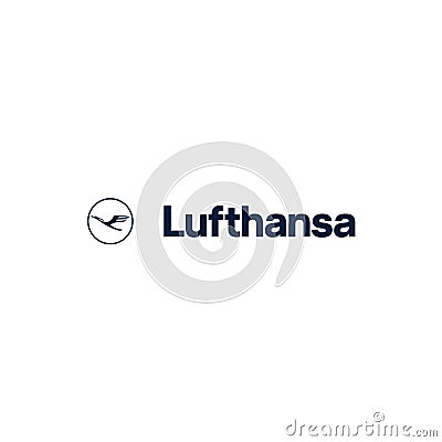 Lufthansa logo editorial illustrative on white background Editorial Stock Photo