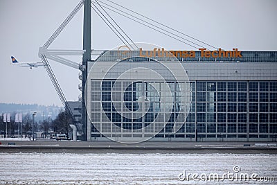 Lufthansa Technik building in Munich Airport Editorial Stock Photo