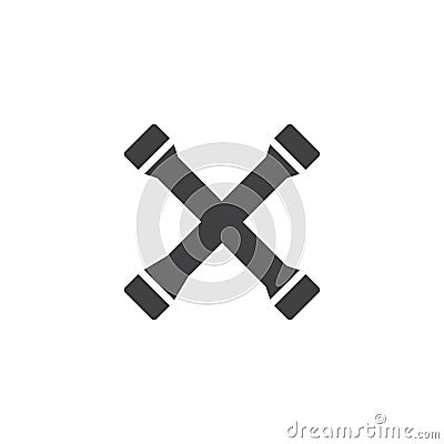 Lug wrench tool vector icon Vector Illustration