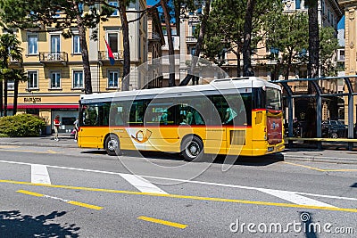 Bus belong to Auto Postale Editorial Stock Photo