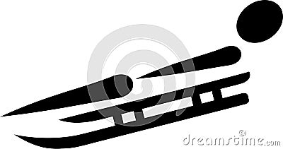 Luge with person icon Vector Illustration