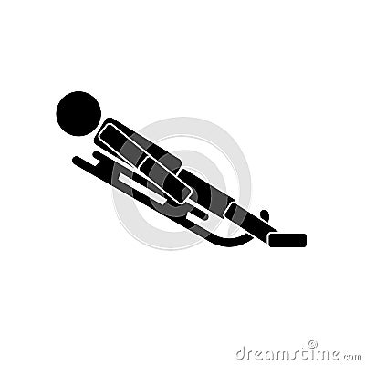 Luge sport. Icon on white background Vector Illustration