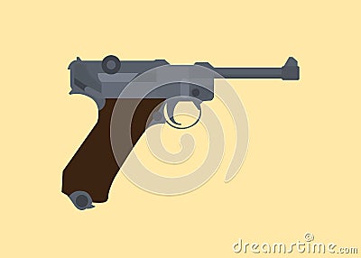Luger german ww2 world war 2 iconic pistols isolated Vector Illustration