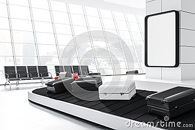 Luggage in the airport, poster Stock Photo