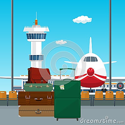 Luggage Bags for Traveling Vector Illustration