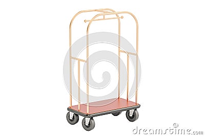 Luggage cart or hotel trolley, 3D rendering Stock Photo