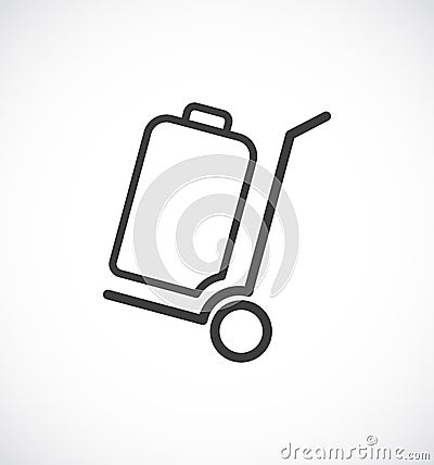 Luggage cart icon Vector Illustration