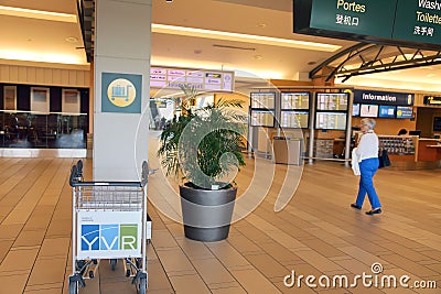 Luggage carts in the airport Editorial Stock Photo