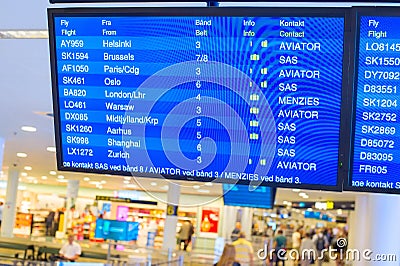 Luggage collection information desk airport Editorial Stock Photo