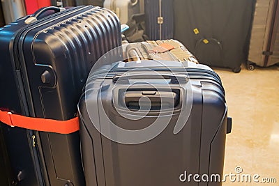 Luggage consisting of large suitcases rucksacks and travel bag Stock Photo