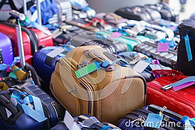 Luggage consisting of large suitcases rucksacks and travel bag Stock Photo