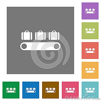 Luggage conveyor square flat icons Stock Photo