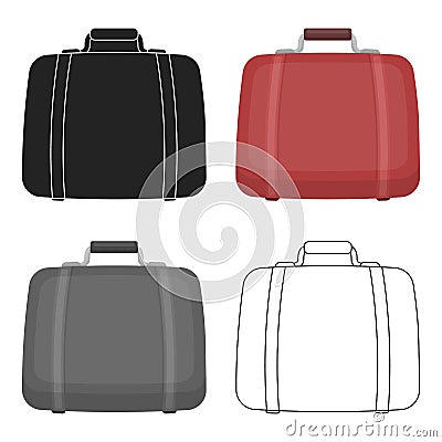 Luggage icon in cartoon style isolated on white background. Hotel symbol stock vector illustration. Vector Illustration