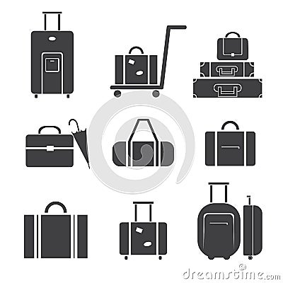 Luggage icon set Vector Illustration