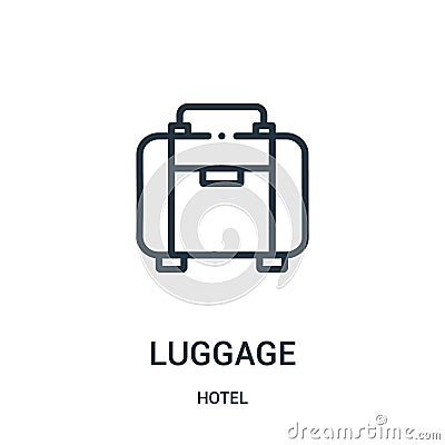 luggage icon vector from hotel collection. Thin line luggage outline icon vector illustration Vector Illustration