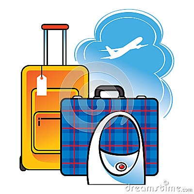 Luggage suitcase bag airport travel Vector Illustration