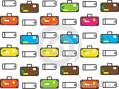 Luggage and suitcase alternating pattern Vector Illustration