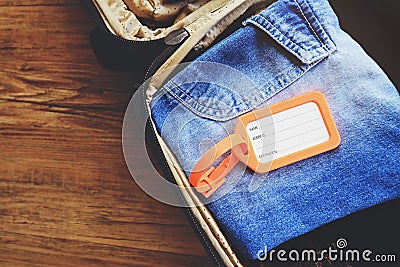 Luggage tag label Stock Photo