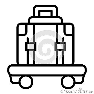 Luggage trolley icon outline vector. Hotel suitcase Vector Illustration