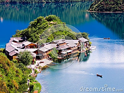 Lugu lake Stock Photo