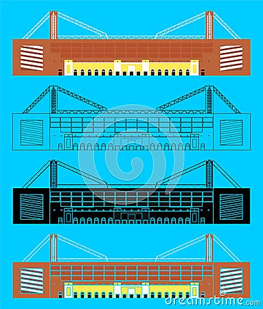 Luigi Ferraris Stadium in front view Vector Illustration