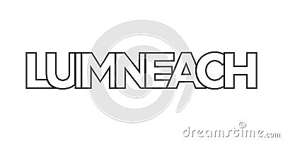 Luimneach in the Ireland emblem. The design features a geometric style, vector illustration with bold typography in a modern font Vector Illustration
