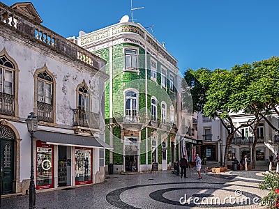 Lagos, Algarve, Portugal - November 5 2021: Luis de Camoes Square Editorial Stock Photo