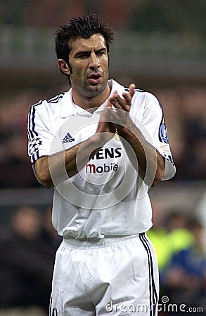 Luis Figo during the match the match Editorial Stock Photo