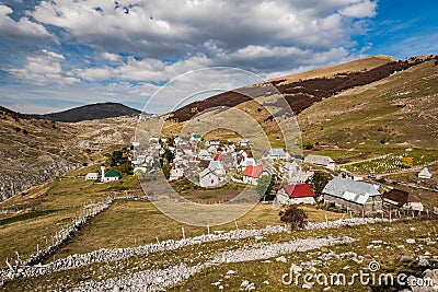 Lukomir, last Bosnia unspoiled village in remote mountains Stock Photo