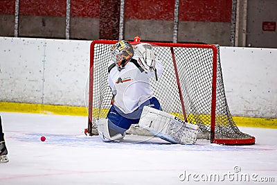 Rinkball is a sport similar to ice hockey - EDITORIAL Editorial Stock Photo