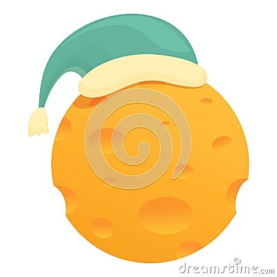 Lullaby moon sleep hat icon cartoon vector. Kid bed Vector Illustration